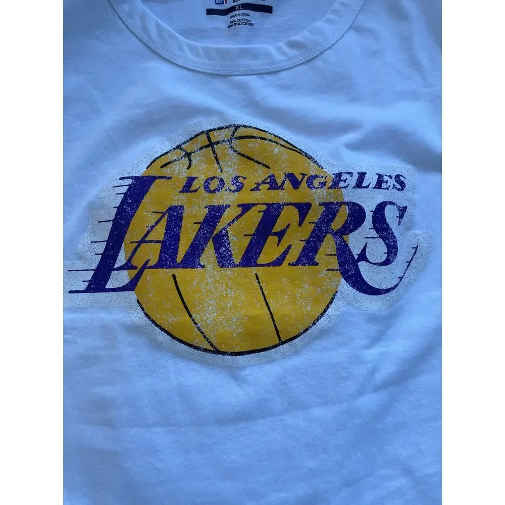 Ultra Game Women's NBA Los Angeles Lakers Soft Vintage T-Shirt White Size XL LA
